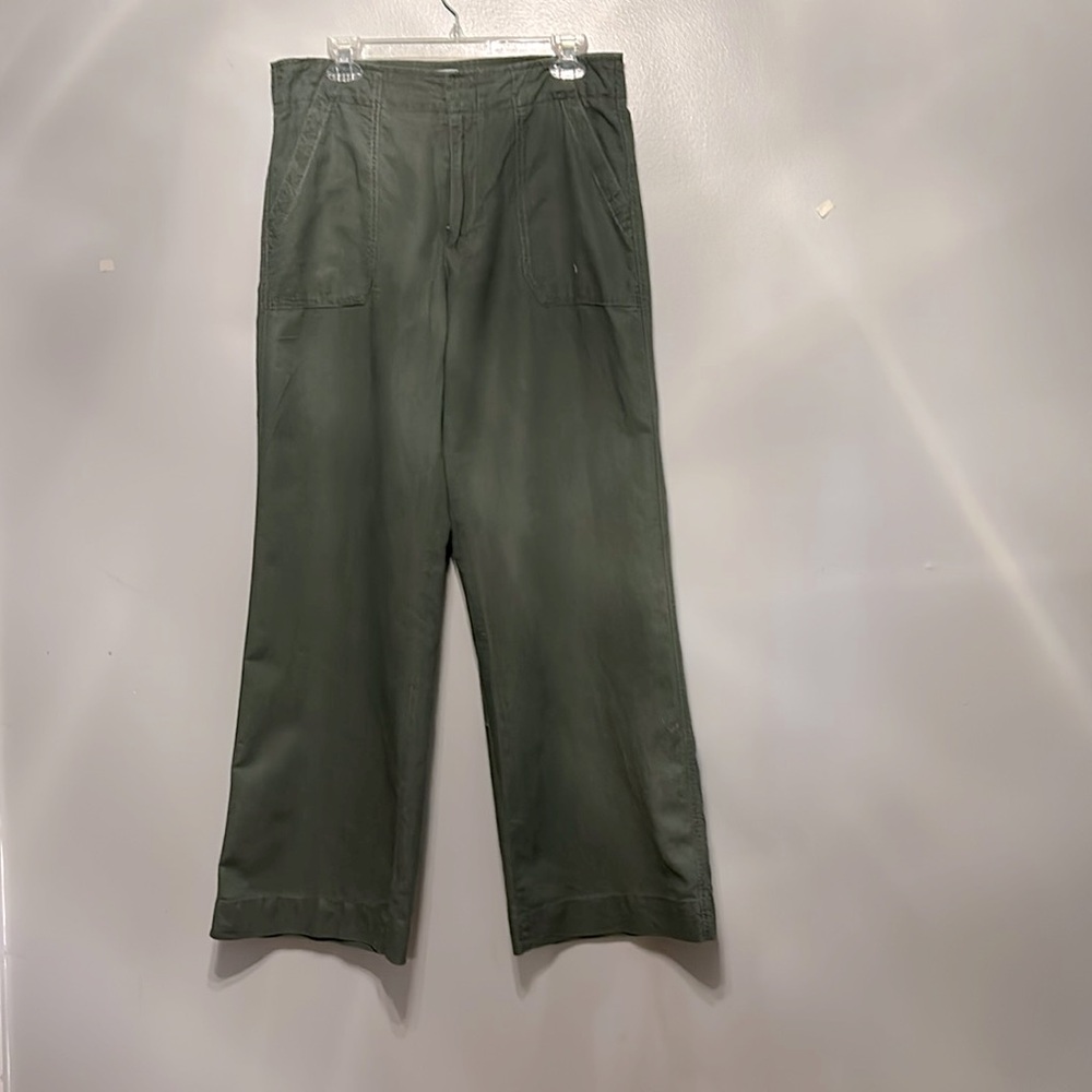 Dark Green linen Wide leg pants